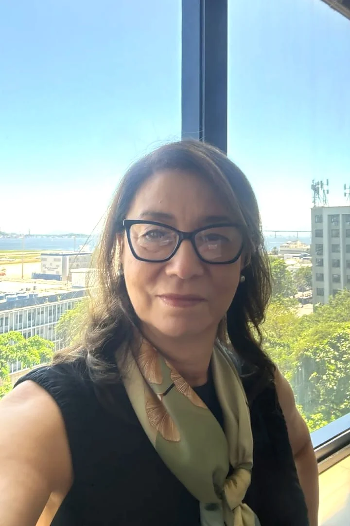 Dra. Selma Cardoso no escritório, vista do Centro do Rio